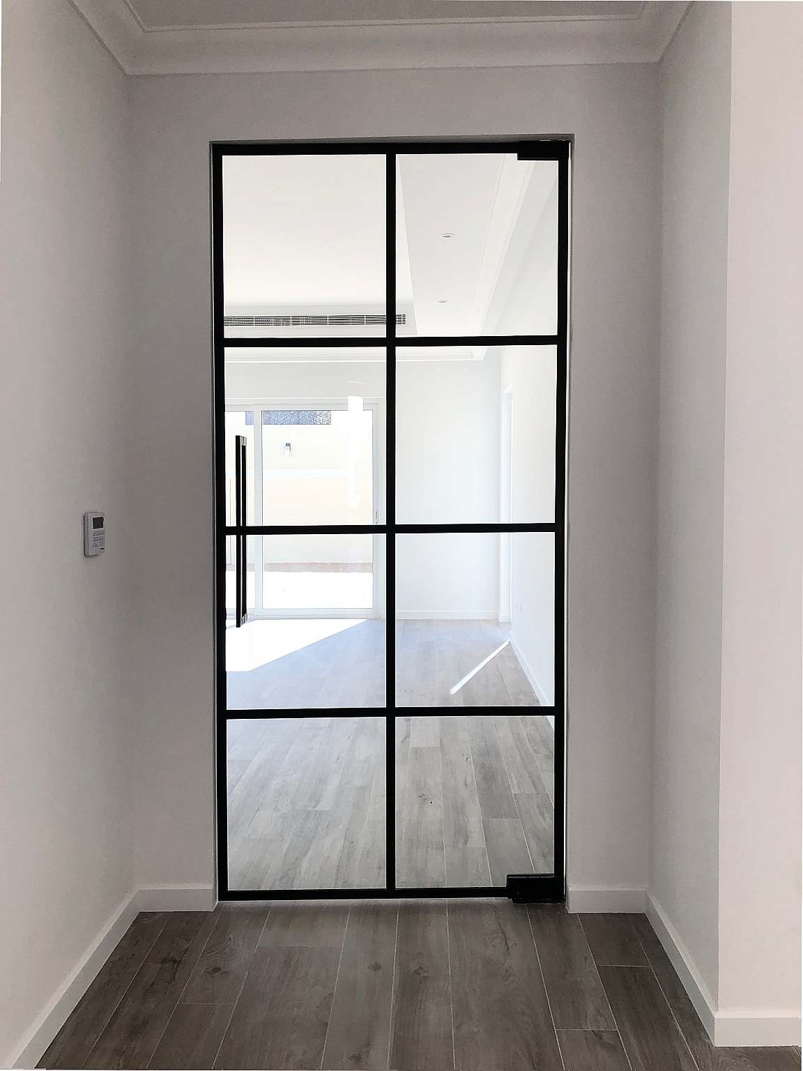 Custom Made Metal & Glass Pivot Door | The Big Fitout