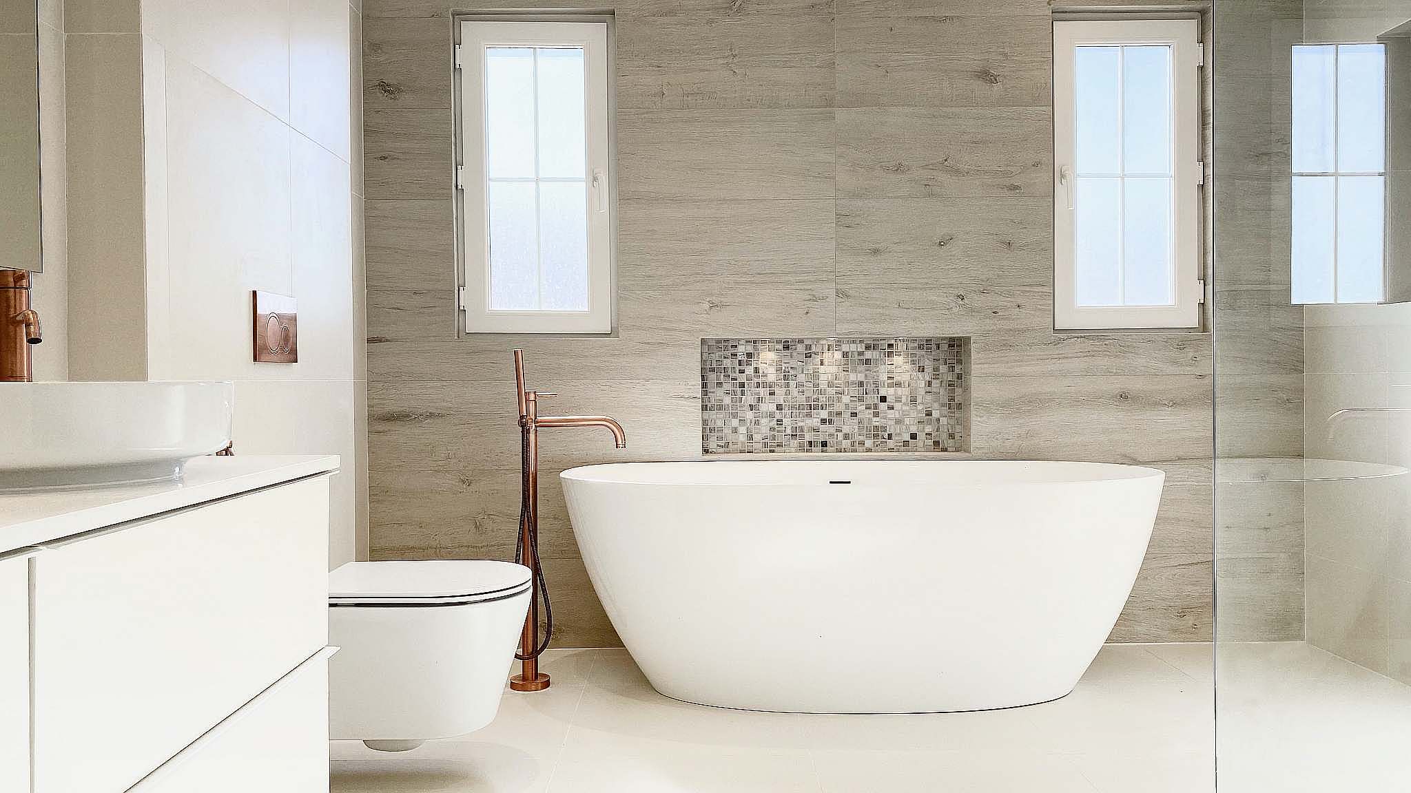 Luxury Master Bathroom in Mirador Arabian Ranches Dubai by The Big Fitout